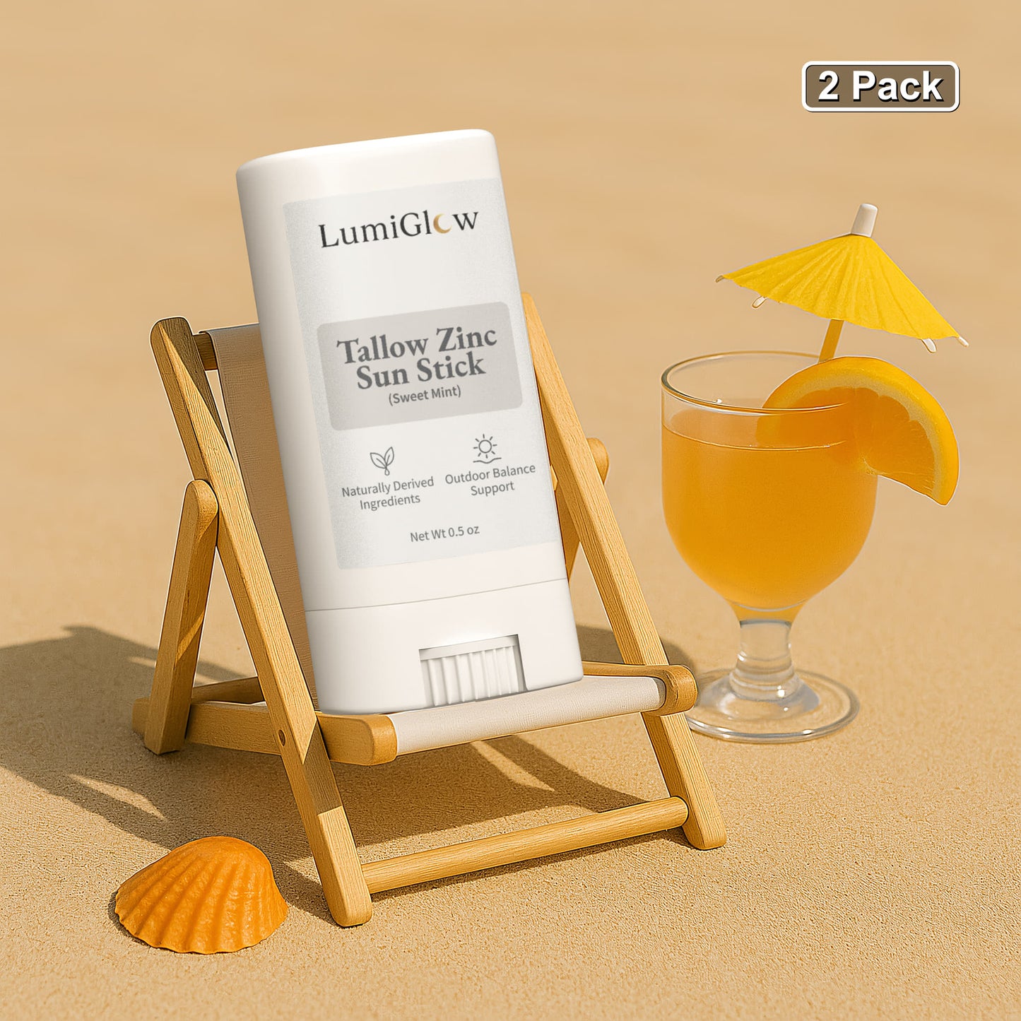 2 Pack Tallow Zinc Sun Stick