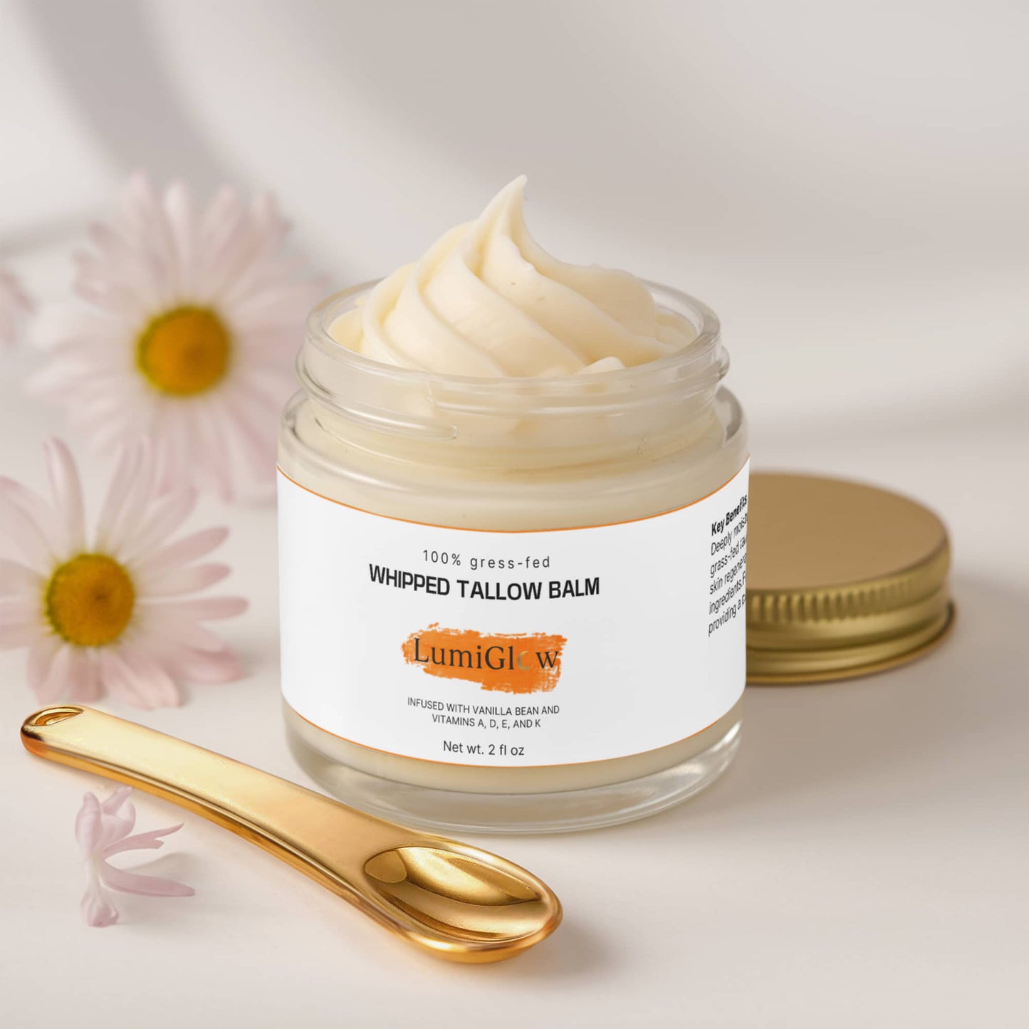 Whipped Grass-Fed Tallow Balm with Vanilla Bean